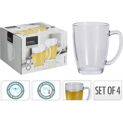 Excellente vaisselle de maison, ensemble de 4 verres à thé en verre trempé de 400 ml