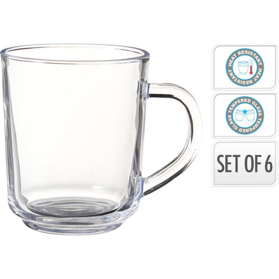 Excellente vaisselle pour la maison, ensemble de 6 verres à thé en verre trempé de 220 ml