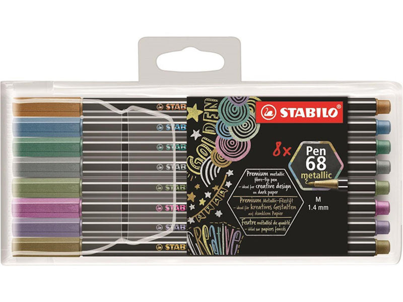 Stabilo Pen 68 Metallic Felt -Tip stylos, 8e.