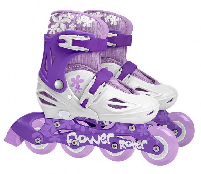 patins à roues alignées réglables violet blanc taille 30 33