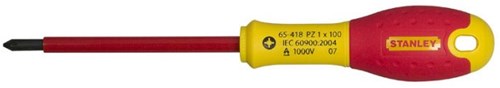 Stanley outils à main tournevis fatmax stanley pozidriv vde pz1 x 100mm - 0-65-418 - 0-65-418