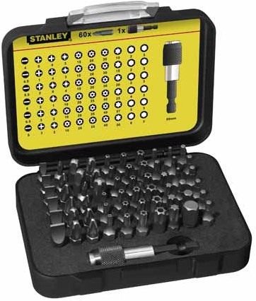 Stanley jeu d'embouts pour outils à main expert pro 1 4 - porte-embouts (61 pièces) - 1-13-902