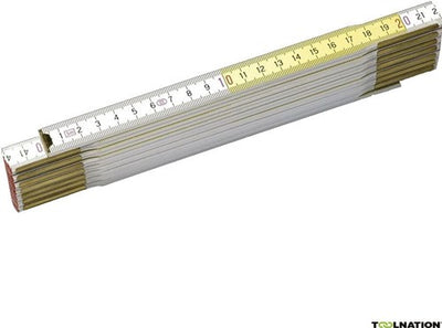 Stanley outils à main règle pliante jaune blanc | 2m - 15mm - 0-35-458