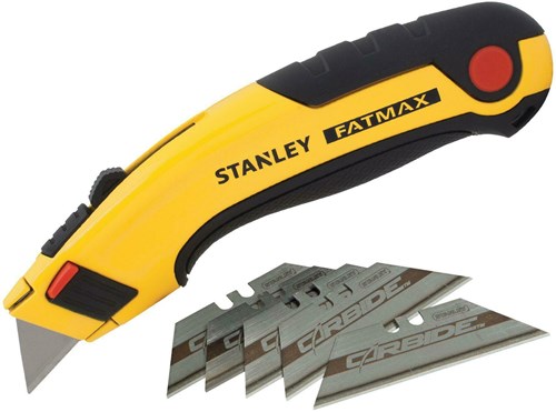 Stanley hand tools couteau extensible fatmax + 5 couteaux de rechange en carbure - 7-10-778