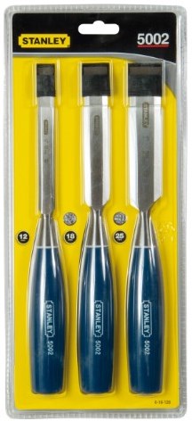 Stanley, outil à main, jeu de ciseaux à bois 3 pièces (12, 18, 25 mm) - 0-16-128