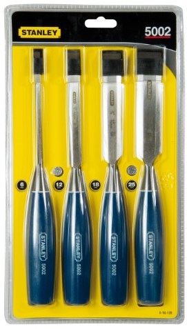 Stanley, outil à main, jeu de ciseaux à bois 4 pièces (6, 12, 18, 25 mm) - 0-16-129
