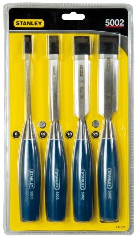 Stanley, outil à main, jeu de ciseaux à bois 4 pièces (6, 12, 18, 25 mm) - 0-16-129