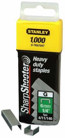 Agrafes pour outils à main Stanley 10 mm type g - 1000 pièces - 1-tra706t