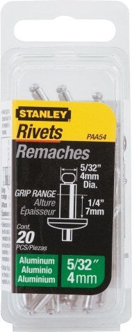 Rivets pop pour outil à main Stanley 5x9mm - 15 pièces - 1-paa66t