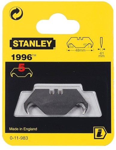 Lames de rechange pour outils à main Stanley 1996 sans trous - Carte 5 pièces - 0-11-983 - 0-11-983