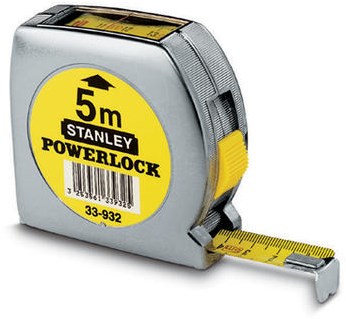 Stanley outils à main ruban à mesurer powerlock fenêtre de vue supérieure | 5m - 19mm - 0-33-932