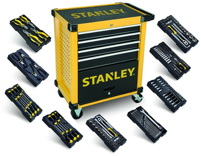 Stanley stht0-80442 | chariot à outils | 4 tiroirs - remplis de 9 modules - stht0-80442