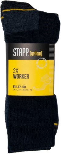 Stapp jaune travailleur 2-pack chaussettes 4415 | 699 noir | taille 50 - 38.134.007.03