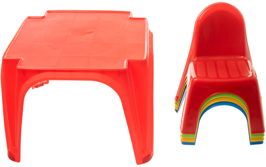 Starplay Playing Table and Chairs Set Junior Red 5 pièces