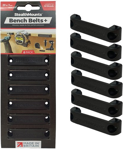 Sangle de banc à montage furtif | noir | 6 pièces - bb-pl-blk-6