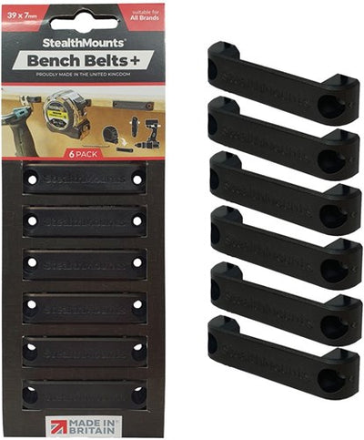 Sangle de banc à montage furtif | noir | 6 pièces - bb-pl-blk-6