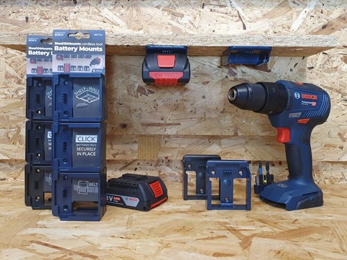 Supports de batterie à montage furtif pour bosch 18v | noir | 6 pièces - bm-bo18-6