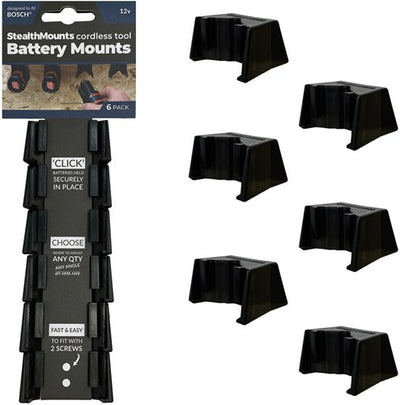 Stealthmounts bm-bo108-blk-6 Support de batterie pour bosch 10.8 12v | noir | Paquet de 6 - bm-bo108-blk-6