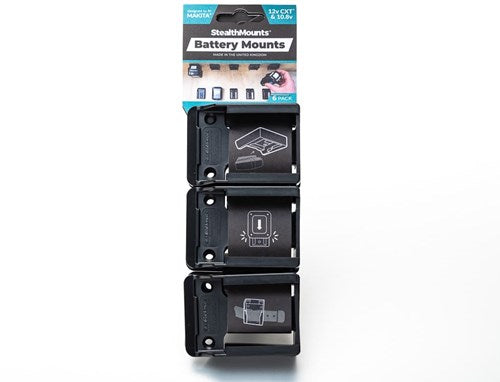 Stealthmounts bm-mk12-blk-6 supports de batterie pour makita 12v cxt | noir | 6 pièces - bm-mk12-blk-6