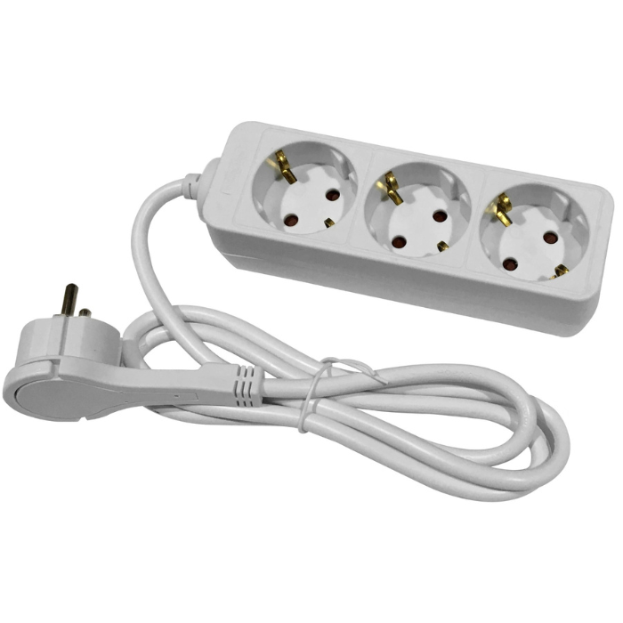Entac tcd ra 3v 1,5m cordon coudé blanc avec fiche plate blanc - 6872624