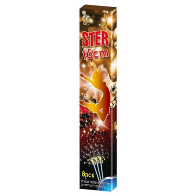 Van der Doelen Stars 16 cm 10 boîtes de 8 pièces Cat emballé 1 feu d'artifice
