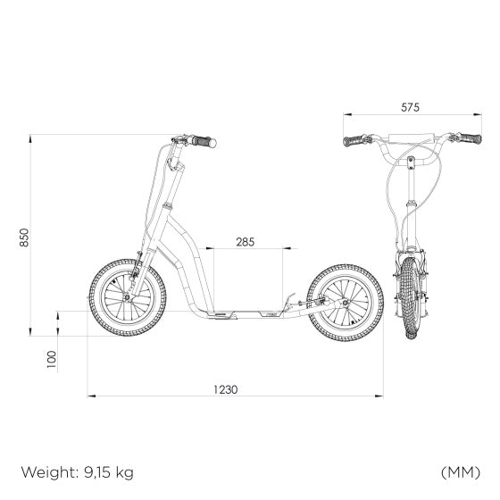 Stiga Sports Air Scooter 12 pouces étape automatique noire
