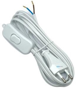 Streamline cordon euro interrupteur blanc 2 mètres 6665200