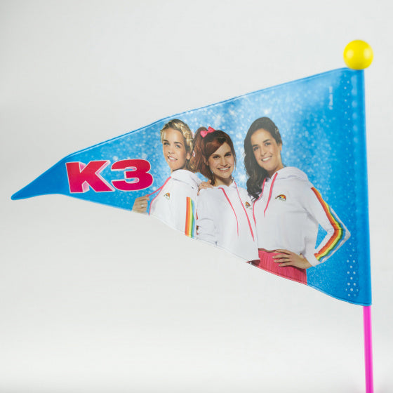 Studio 100 bicycle drapeau k3 junior 150 cm en vinyle jaune