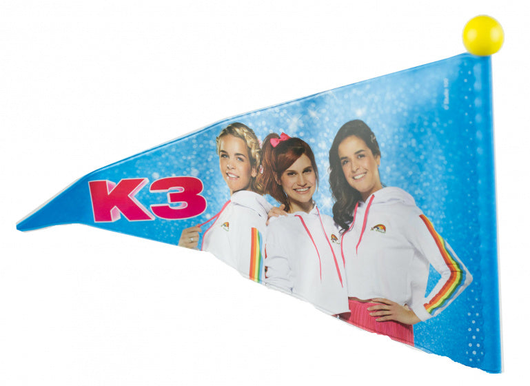 Studio 100 bicycle drapeau k3 junior 150 cm en vinyle jaune