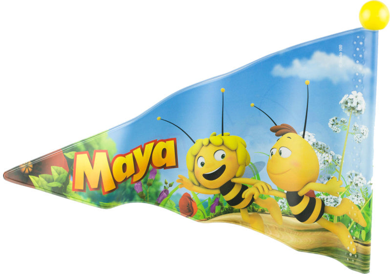 Drapeau de vélo Maya de au junior 150 cm en vinyle blanc jaune
