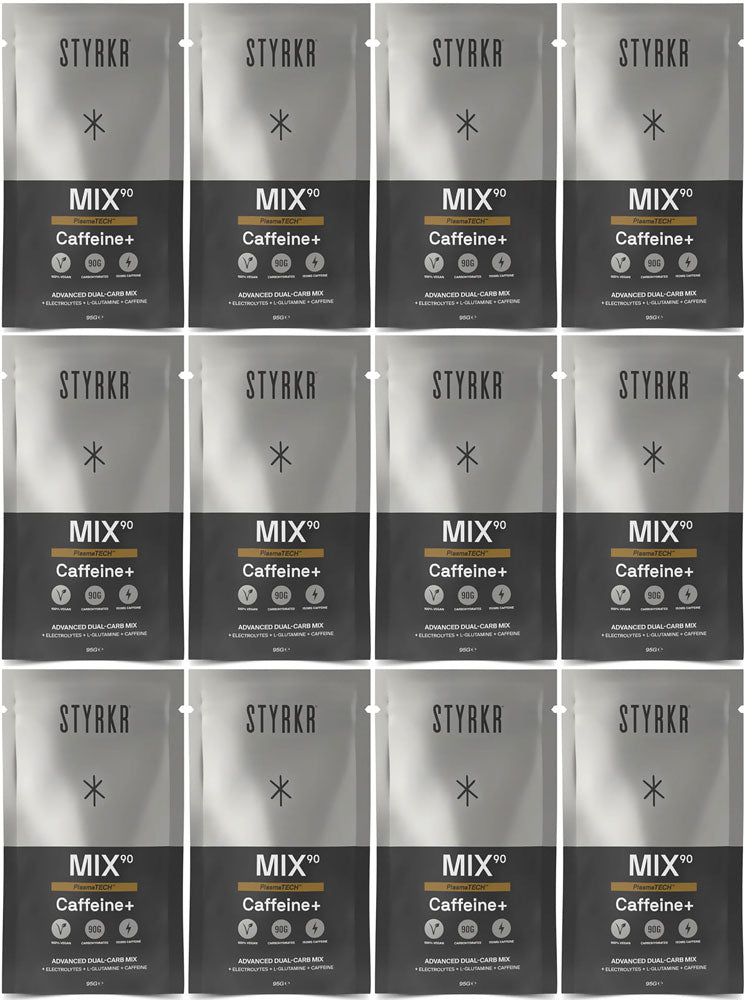 Styrkr mix90 boisson énergisante double glucides à la caféine, boîte de 12