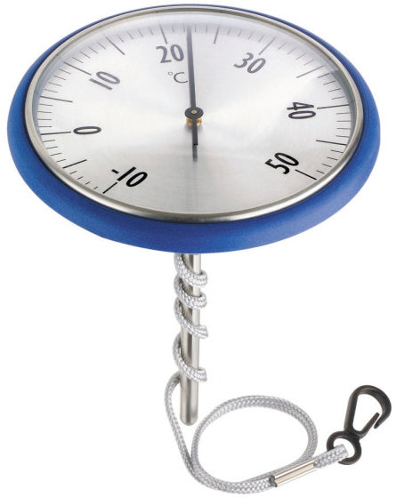 Thermomètre amusant en été bleu en acier inoxydable