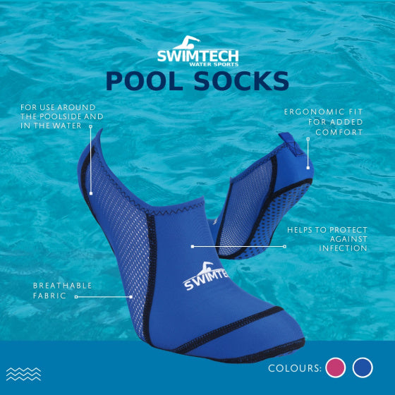 Chaussettes de natation SwimTech Junior Polyester Blue Taille 28 31