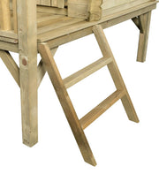 Swinging Camilla Wooden Playhouse avec toboggan bleu naturel - afbeelding 3