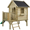 Playhouse en bois camilla swing avec une diapositive verte naturelle