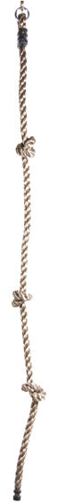 Corde d'escalade balançante avec 3 nœuds et 1 anneau 180 cm naturel