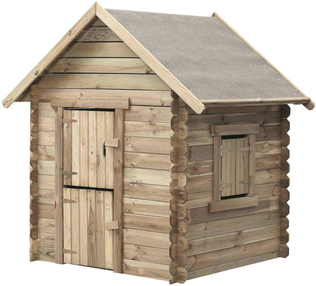Swing Louise Wooden Playhouse 120 x 120 x 160 cm Naturel