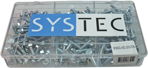 Coffret assortiment Systec boulon de robinet 9 compartiments vz + écrou din933 934 - 8960.60.09206