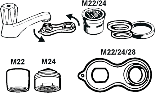 Cornat set aérateurs eco m22+m24+clé - t307101