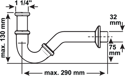 Siphon de bidet Cornat laiton ch 1 1 4 215 - t317503