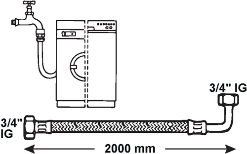Tuyau d'alimentation lave-linge Cornat 2m00 inox - t357215