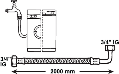 Tuyau d'alimentation lave-linge Cornat 2m00 inox - t357215