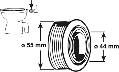Raccord WC intérieur Cornat 44mm 55mm - t360399