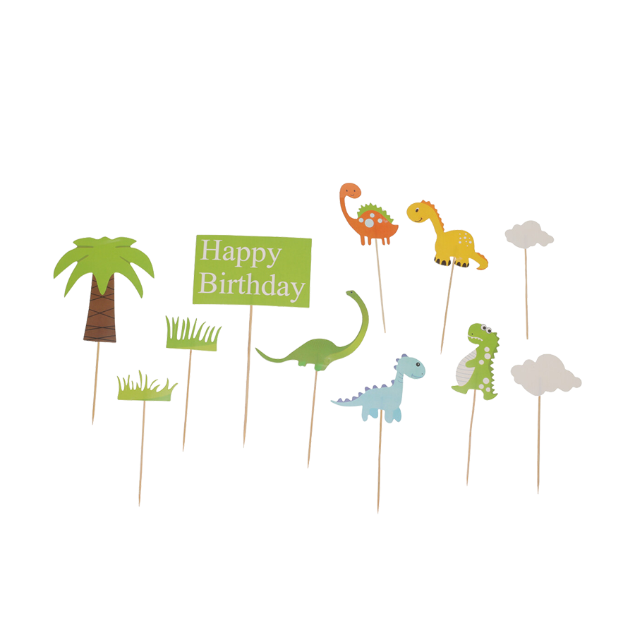Set de décoration pour gâteaux dinosaures 11 pièces