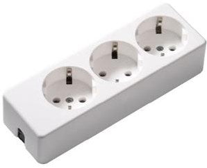 Prise de table RA 3V oblongue blanche - 6871810
