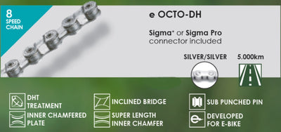 Collier Taya Octo-DG Bike 1 2 x 3 32 8s 136 Liens d'argent