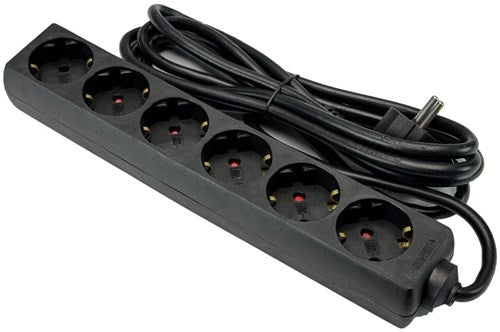 Cordon Tcd ra 6 voies 3m noir - 6672631