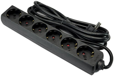 Cordon Tcd ra 6 voies 3m noir - 6672631