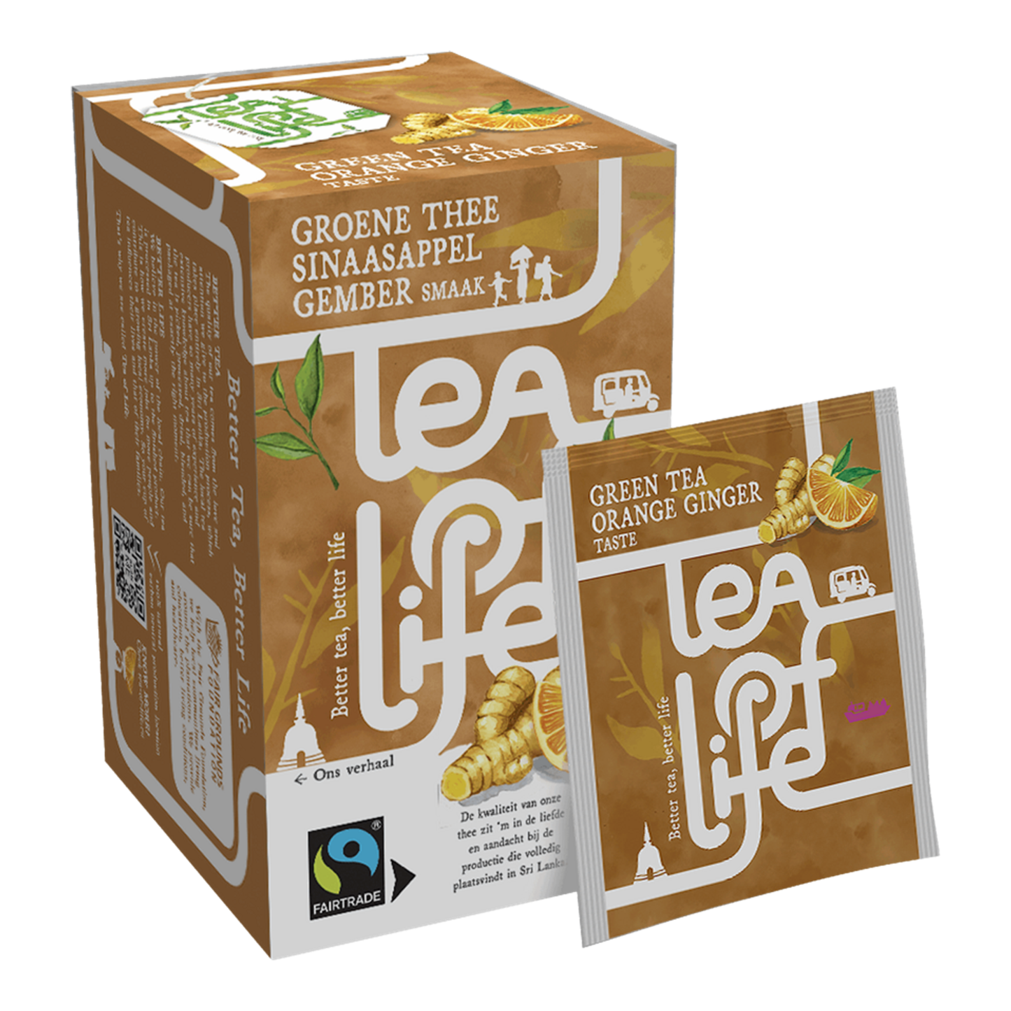 Thé de vie thé vert orange gingembre (100x 1,75gr)
