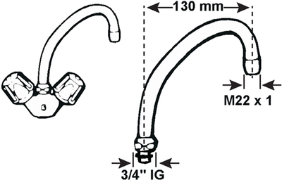 Cornat bec hu orientable 130mm - tec316002